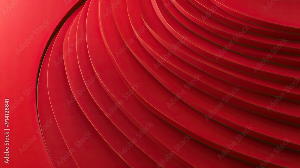 Poster minimalist 3d red background with clean lines and subtle gradients, suitable for contemporary and sl