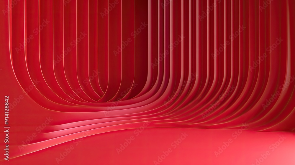 Poster minimalist 3d red background with clean lines and subtle transitions, suitable for modern and sleek 