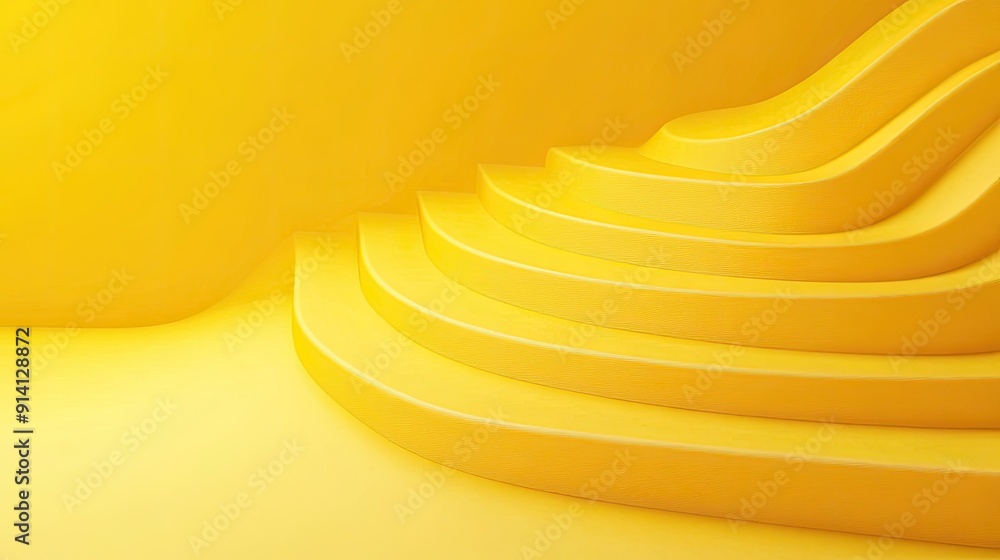 Poster minimalist 3d yellow background with clean lines and simple design, ideal for modern and sleek prese