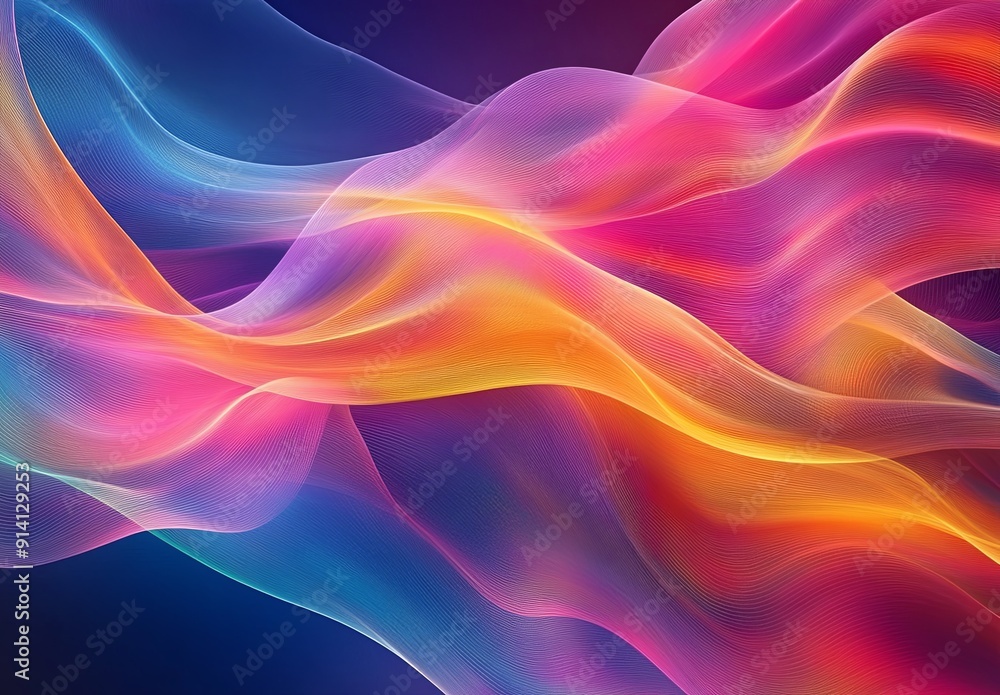Poster a vibrant abstract background with flowing lines and bright colors, creating a dynamic and energetic