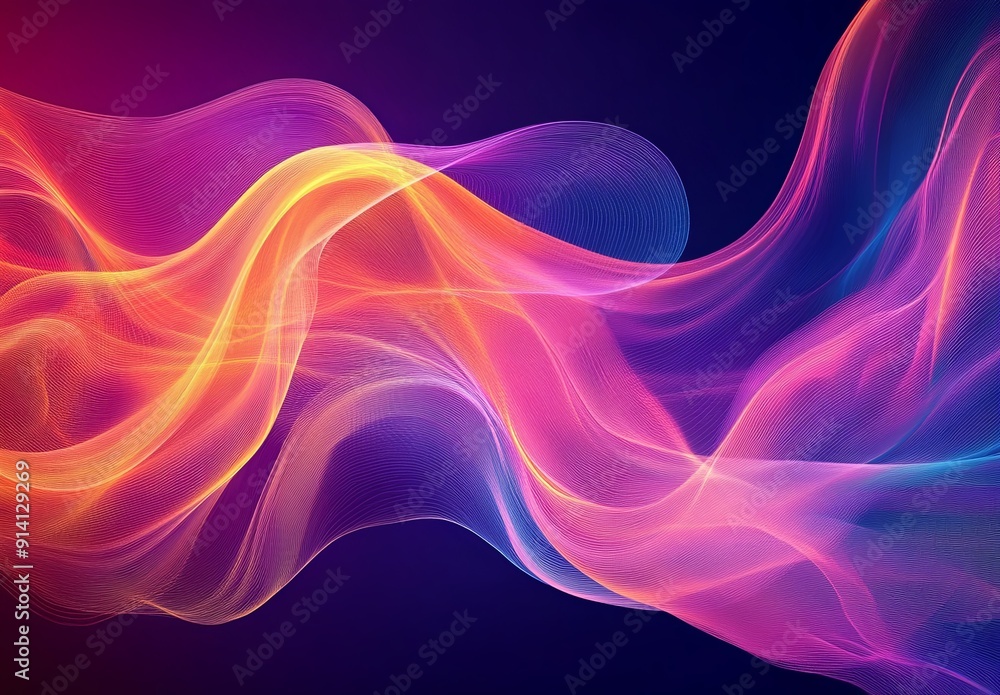 Poster a vibrant abstract background with flowing lines and bright colors, creating a dynamic and energetic