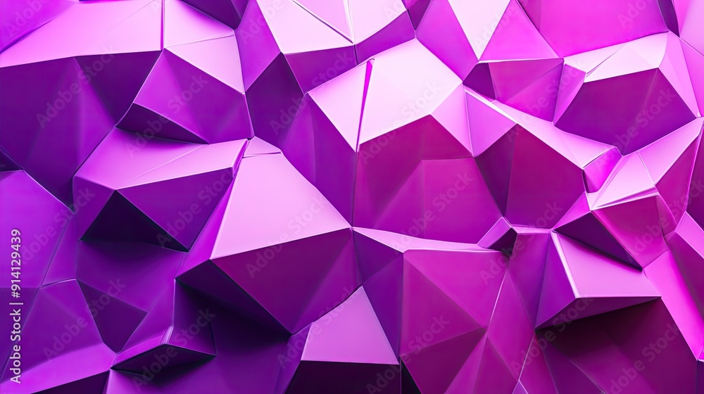 Poster modern 3d purple background with polygonal shapes and gradients creating depth.