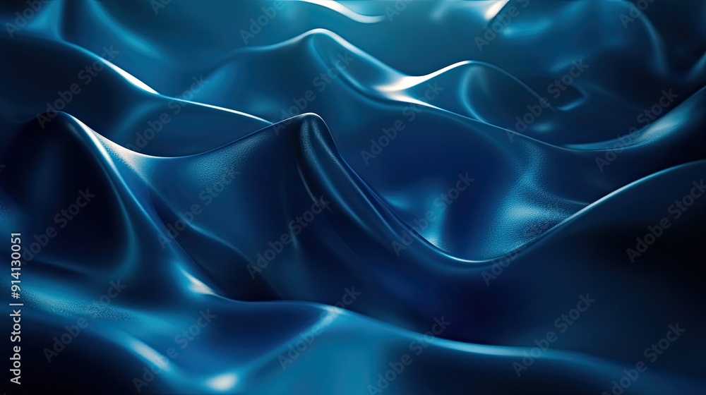 Poster mysterious 3d blue background with dark hues and soft glows, creating an enigmatic and atmospheric m