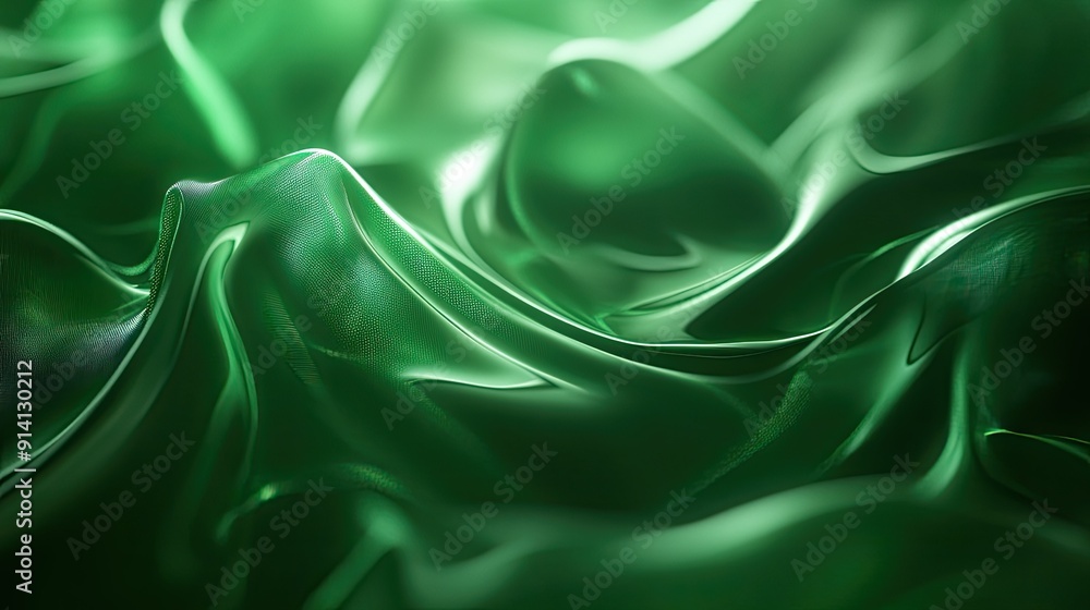 Poster mysterious 3d dark green background with deep hues and subtle glows, creating an enigmatic and atmos