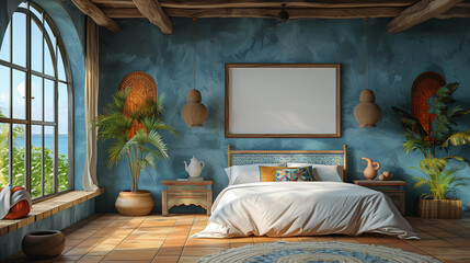 home painting horizontal mockup, bedroom interior, drawing room wall art mockup, house wall canvas mockup, home interior background design