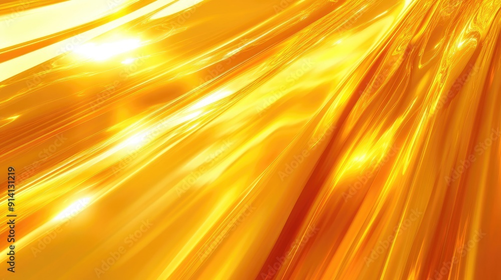 Poster radiant 3d golden yellow background with glowing hues and smooth textures, creating a cheerful and u