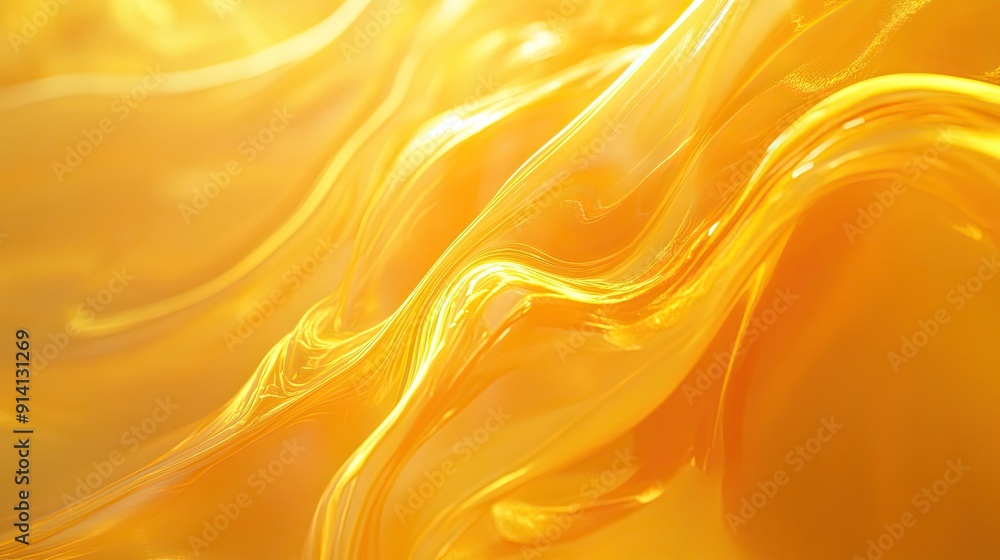 Poster radiant 3d golden yellow background with glowing hues and smooth gradients, creating a warm and invi