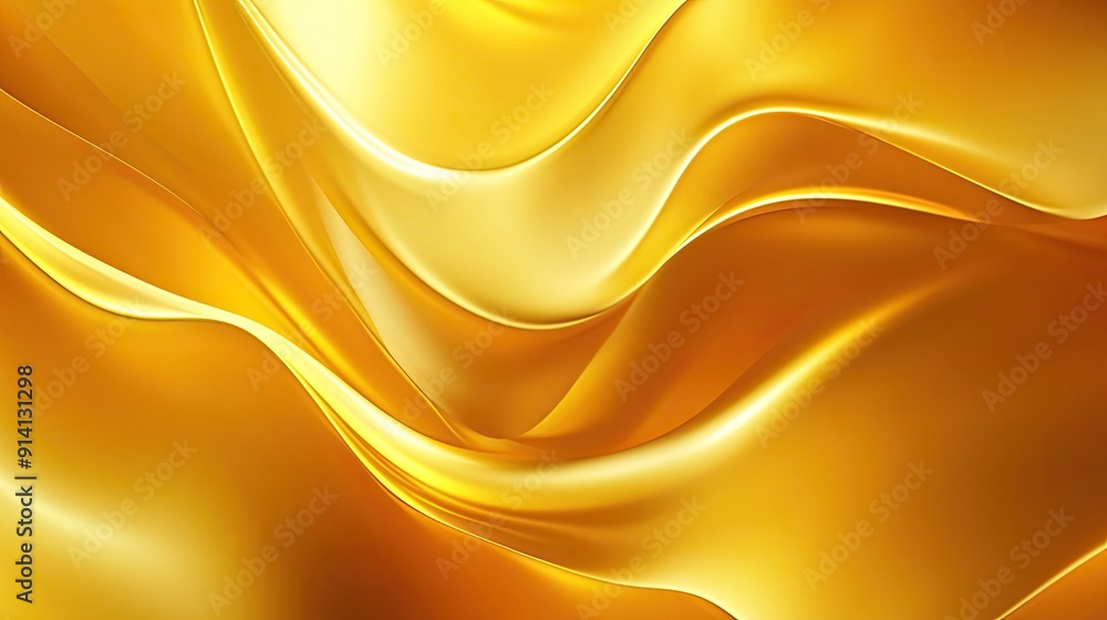 Poster radiant 3d golden yellow background with glowing hues and smooth gradients, creating a warm and invi