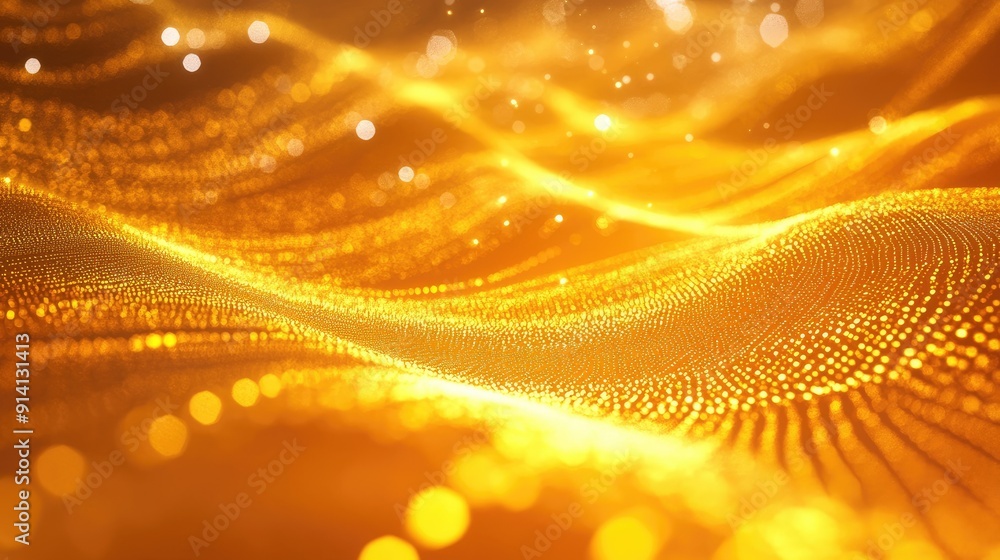 Poster radiant 3d golden yellow background with glowing tones and soft lighting, creating a cheerful and up