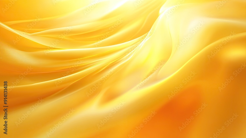 Poster radiant 3d golden yellow background with glowing tones and soft lighting, creating a cheerful and up