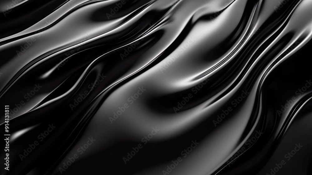 Poster refined 3d black background with a blend of matte and glossy surfaces, suitable for sophisticated an
