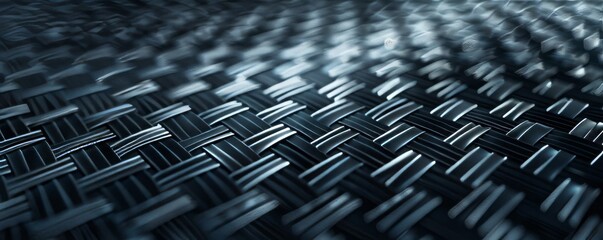 Fototapeta premium Carbon Fiber Weave Texture Background, 4K hyperrealistic photo