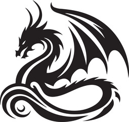 dragon vector silhouette illustration logo