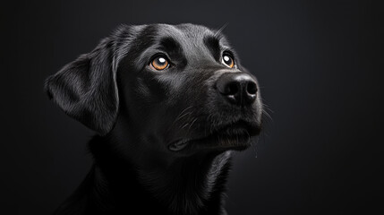  Alert dog with soulful eyes.