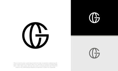 Initials G Logo design. Initial Letter Logo. Innovative high tech logo template.