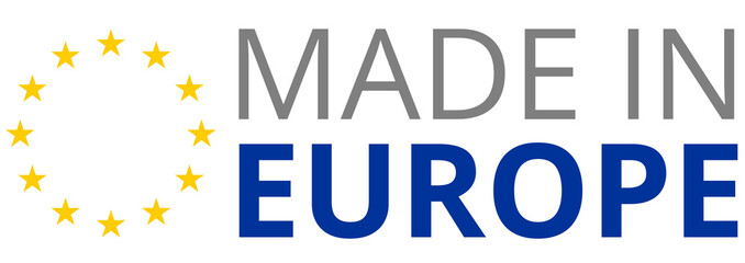 made in Europe, European Union, EU symbol icon isolated