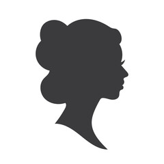 girl side silhouette with curly hair and beautiful face