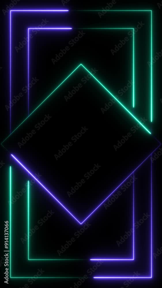 Poster abstract motion background with glowing blue neon lines moving diagonally across the frame at high s