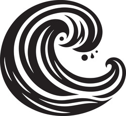 ocean wave vector silhouette illustration