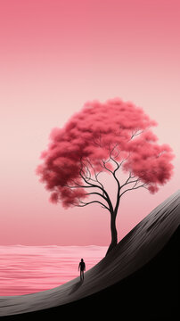 Minimalist Nature Landscape, Abstract Image, Texture, Pattern Background, Wallpaper, Smartphone Cover and Screen, Cell Phone, Computer, Laptop, 9:16 and 16:9 Format