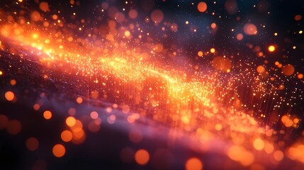 Fototapeta premium illustration image for write article online of fiber optic transaction data on internet network. Generative AI