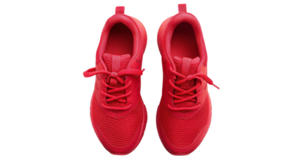 Red sneakers on transparent background