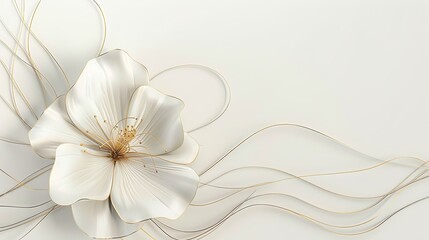 Elegant white flower against a soft background, showcasing delicate petals and graceful curves, perfect for minimalistic decor.