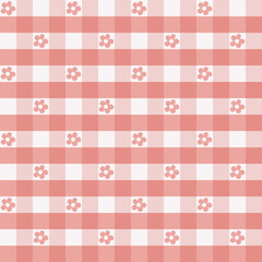Colorful Gingham and Floral Pattern
