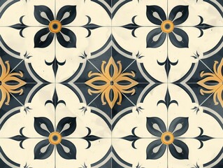 seamless stone floral pattern