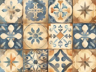 seamless scandinavian style pattern with elements