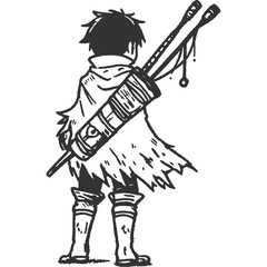 Outcast Vintage Illustration Vector