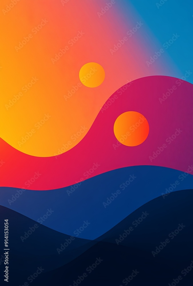 Poster a minimalist abstract background with simple shapes and a monochromatic color scheme, emphasizing el
