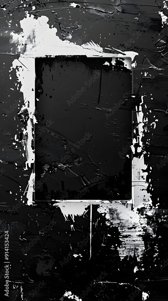 Poster grungy distressed frame backdrop with splatters and textures for urban edgy design