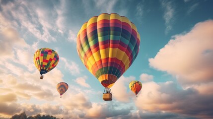 Fototapeta premium Hot Air Balloons Soaring Through the Sky