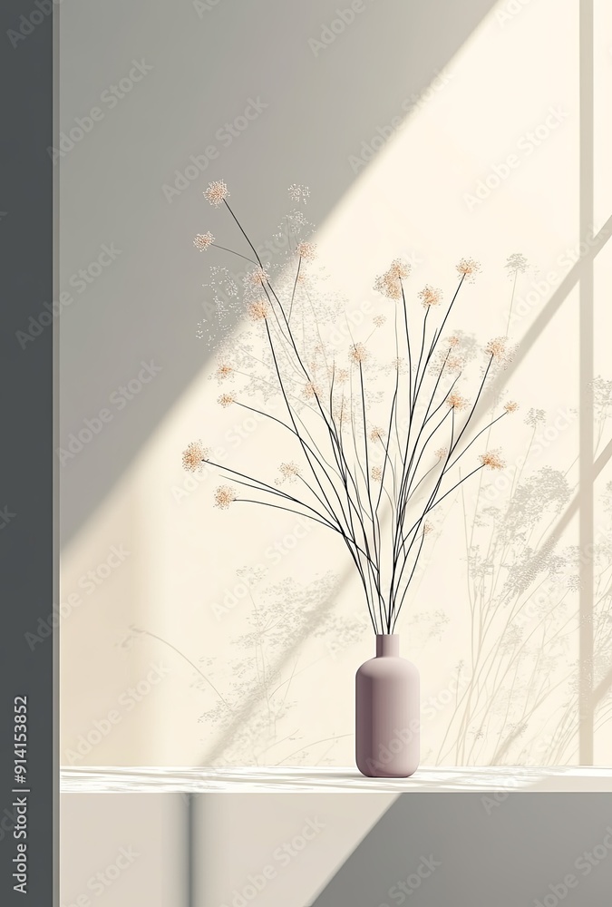 Poster a minimalist abstract background with simple shapes and a monochromatic color scheme, emphasizing el