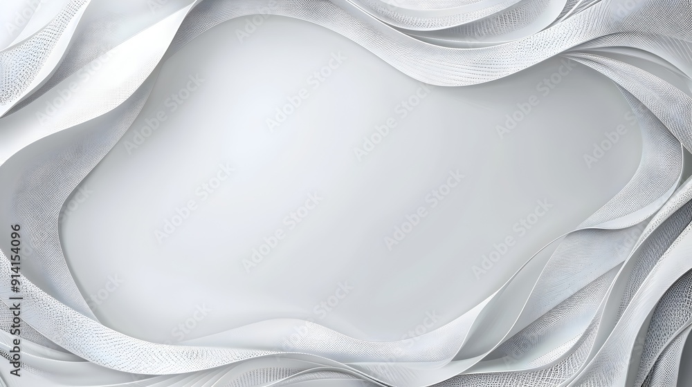 Poster elegant silver frame with delicate patterns on a light grey background modern and refined concept wi