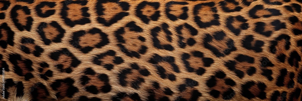 Poster a close up of a leopard print fabric. the pattern is very detailed and the colors are rich and bold.