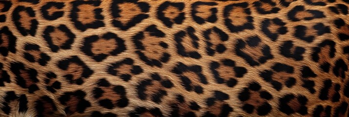 A close up of a leopard print fabric. The pattern is very detailed and the colors are rich and bold. Concept of luxury and sophistication