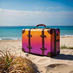 suitcase on the beach
