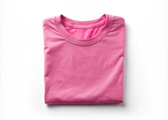 Blank fold tshirt pink Blank Folded TShirt Mockup isolated on a White Background