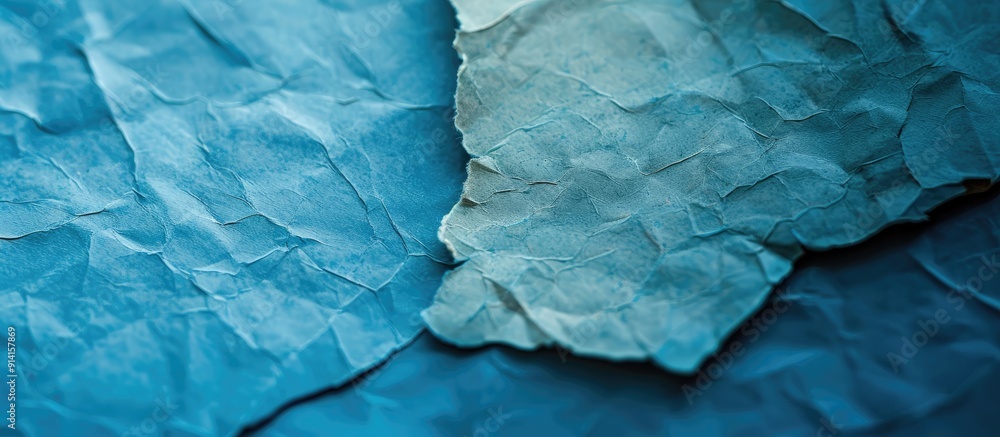 Fototapete Macro abstract blue paper on a paper background ideal for design projects with copy space image