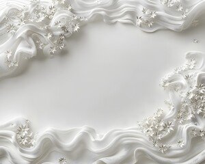 Elegant Lace Frame with Intricate Patterns on Soft White Background Concept Design