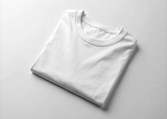 Fototapeta premium Blank fold tshirt white Blank Folded TShirt Mockup isolated on a White Background
