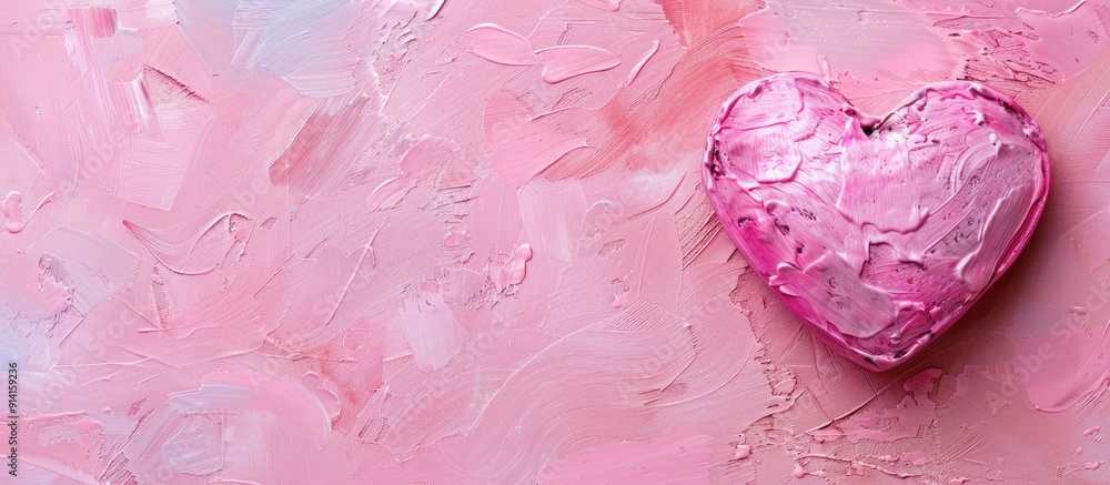 Aufkleber valentine s day themed image with a pink heart on a pink background in a trendy pop art style perfec
