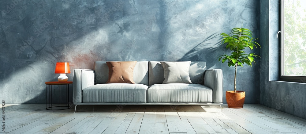 Aufkleber relax in a modern living room with furniture and a sofa creating a tranquil mood with a comfortable 