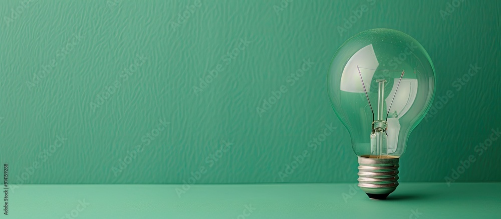 Poster A light bulb against a green backdrop emphasizing simplicity with room for text or images in the frame. Creative banner. Copyspace image