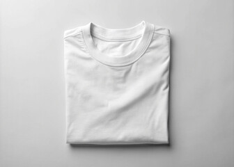 Blank fold tshirt white Blank Folded TShirt Mockup isolated on a White Background
