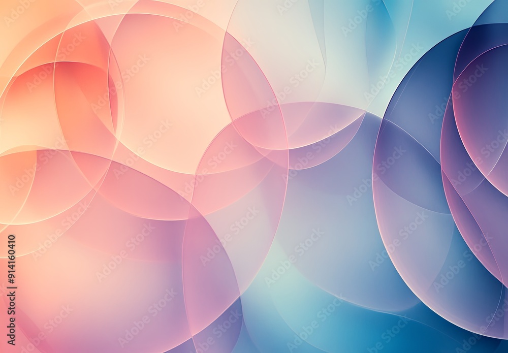 Poster an abstract background with overlapping circles and transparency effects, creating a sense of lightn