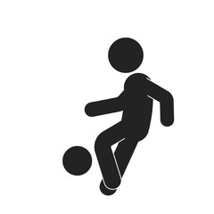 Isolated pictogram sport, soccer, football, stick figure play foot ball