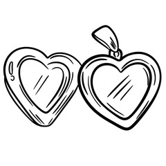 Hand Drawn Heart Locket Illustration